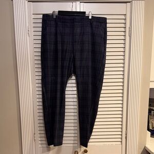 Navy Plaid Pants